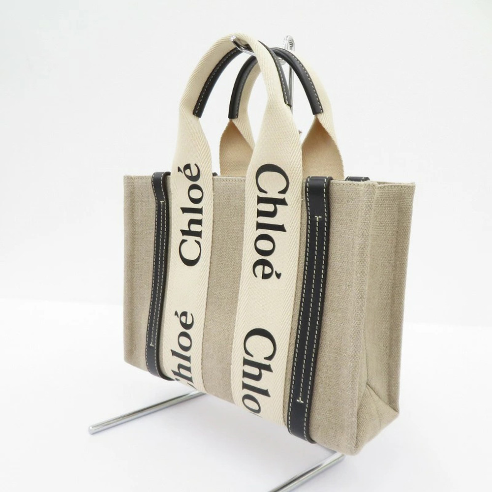 Chloe Woody Tote Bag Beige Cream